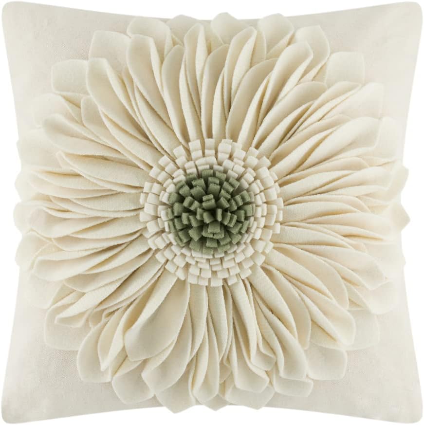 Handmade Sunflower Decorative Pillowcase 18x18 Floral Cushion Cover