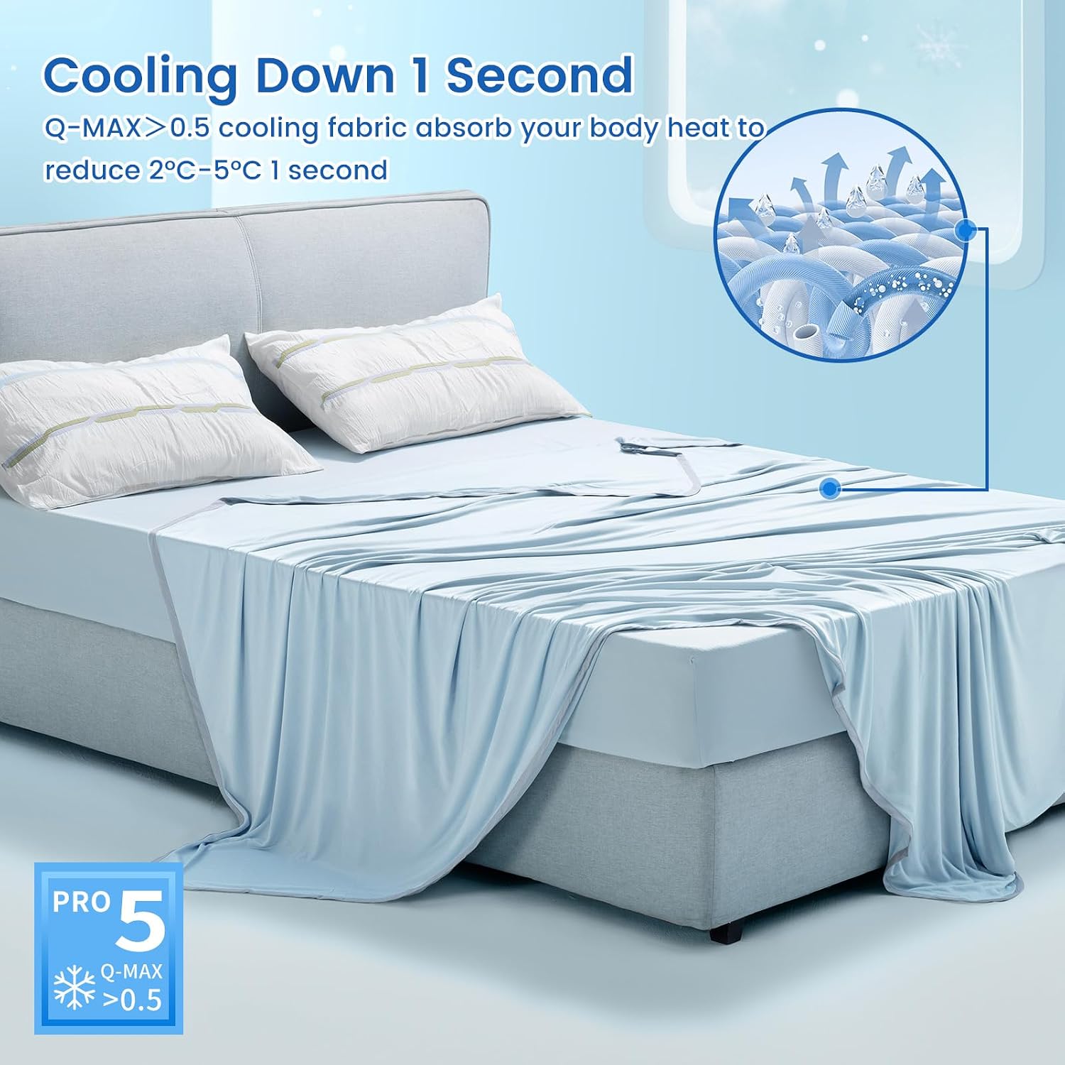 Double Cooling Blanket King Size Lightweight Summer Blanket for Hot - Image 2