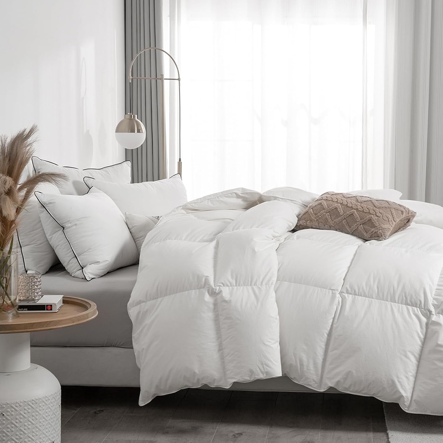 Oversized King Feather Down Comforter Organic Cotton Cover Bedding - Image 2