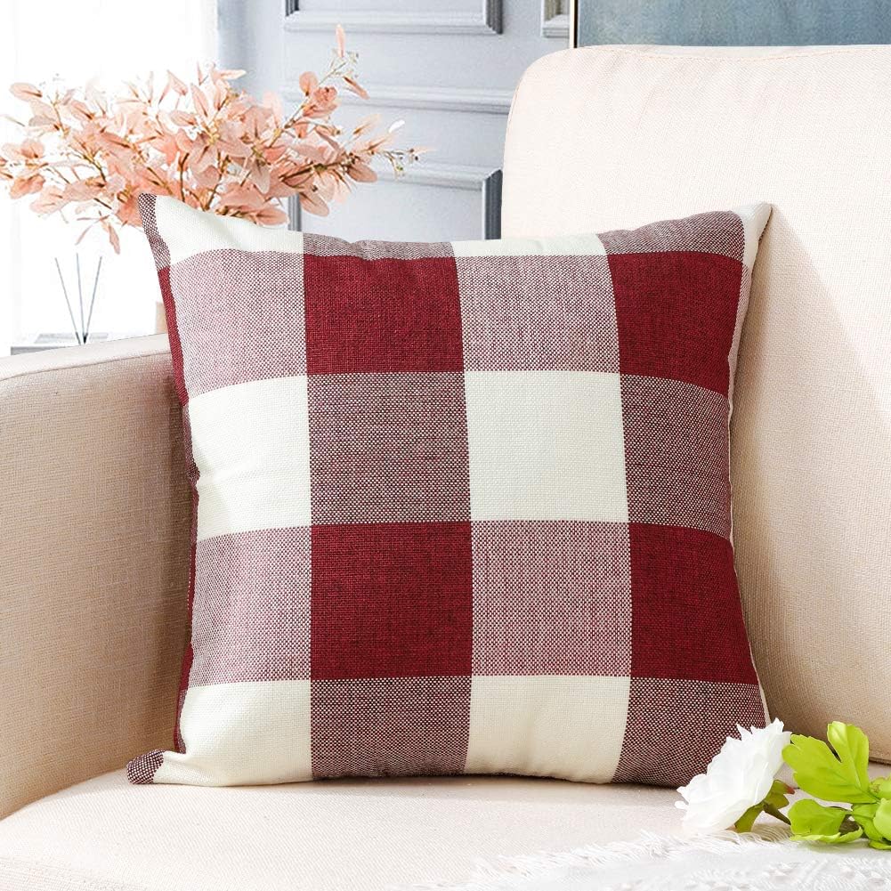 Classic Check Pillowcase 24x24-inch Vintage Decorative Cushion