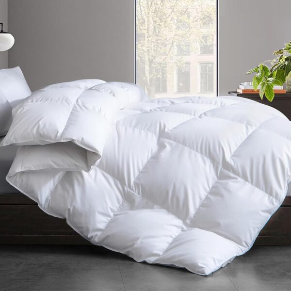 Feather and Down Comforter Insert Cotton Cover All Season Bedding