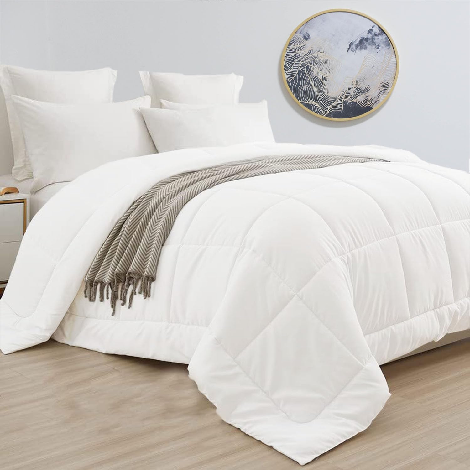 Super King Down Alternative Comforter Lightweight Microfiber Bedding - Image 2