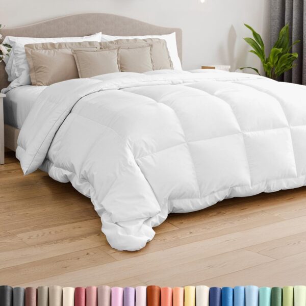 Full Size Down Alternative Comforter Lightweight Breathable White Bedding