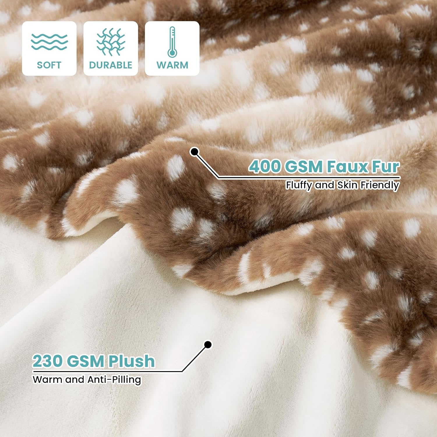 Waterproof Pet Hair Blanket 50x60 Machine Washable Sofa Protector - Image 2