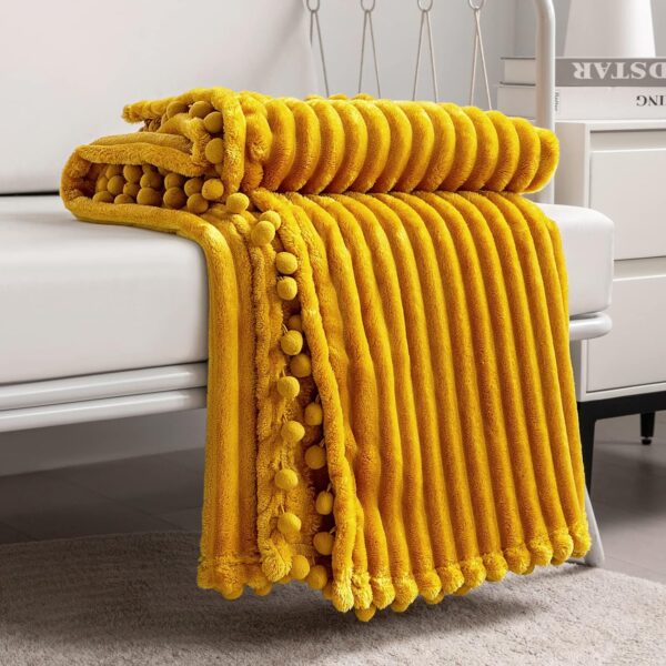 Plush Tassel Blanket 51x63 Soft and Warm Decorative Blanket