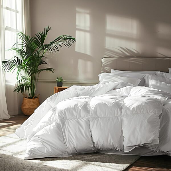 Feather Down Fiber Comforter Cotton Cover Medium Warm Bedding Insert