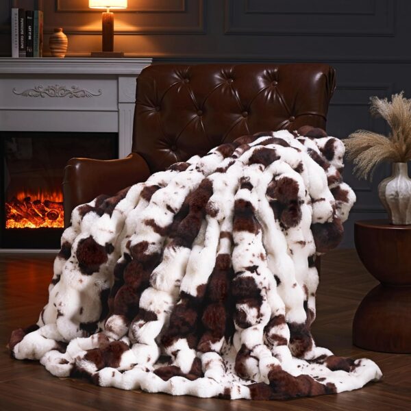 Bubble fleece faux fur blanket 60x50 inches, soft and comfortable blanket