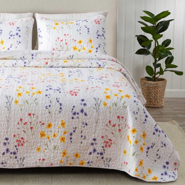 Double-Sided Floral Quilted Duvet Cover - Extra Large Size