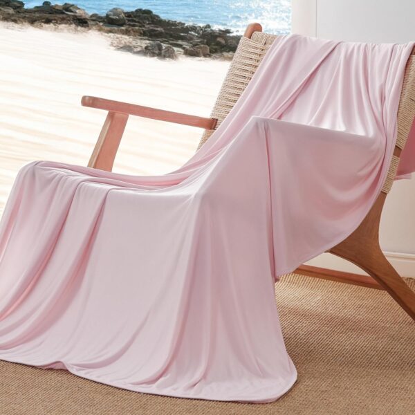 Pink Cooling Throw Blanket Lightweight Cold Fabric Summer Blanket