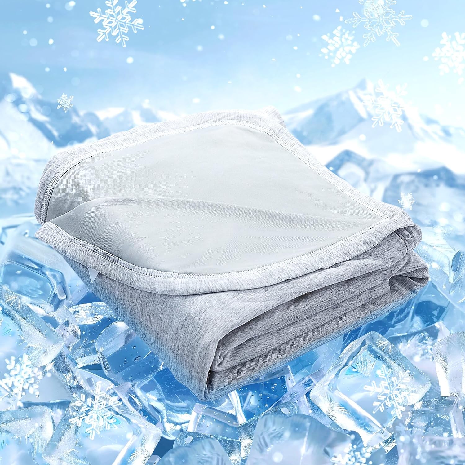 Cooling Ice Blanket Breathable Summer Bed Blanket Grey Tone