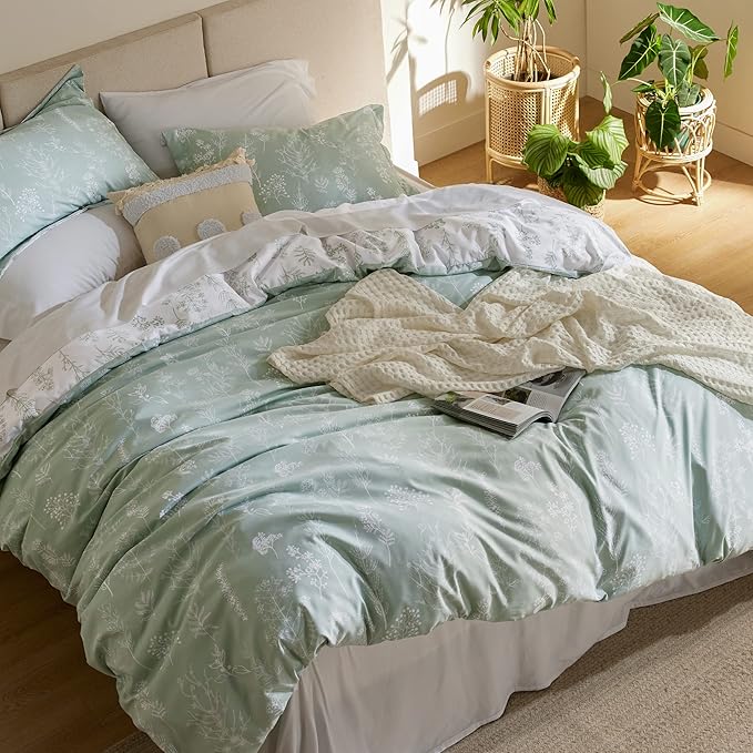 Floral Pattern Zipper Duvet Cover Set (3-Piece) - Soft Bedding - Image 2